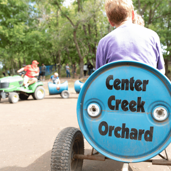 Barrel rides at Center Creek Orchard near Fairmont Minnesota