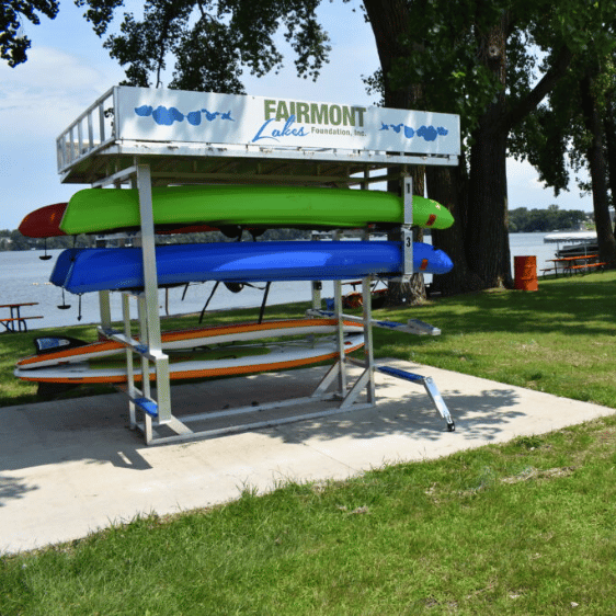 Kayak Rental stand at Gomsrud park