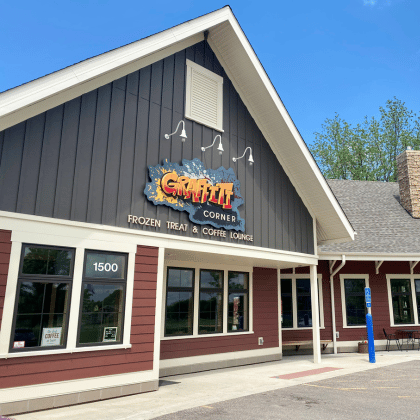 outside view of Graffiti Corner in Fairmont, Minnesota