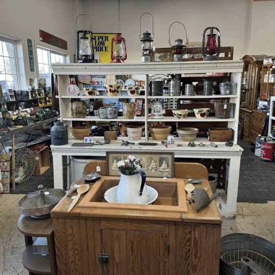 View of the inside of the antique store Mixed Nuts