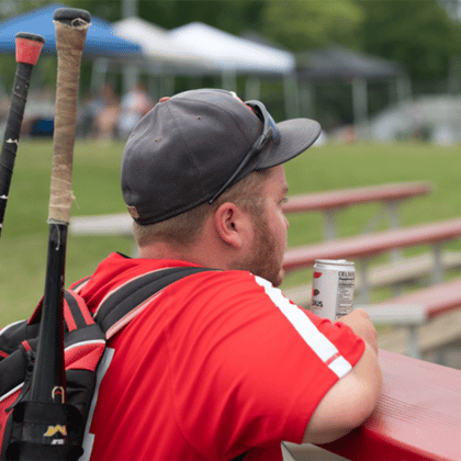 Person at the Winnebago Diamonds Sports Complex in Fairmont, Minnesota