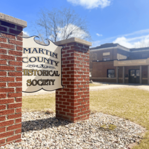 Entrance sign of the Martin County Historical Society in Fairmont Minnesota