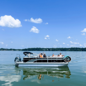 Boat at Boat Launch on Fairmont's Chain of Lakes in Southern Minnesota