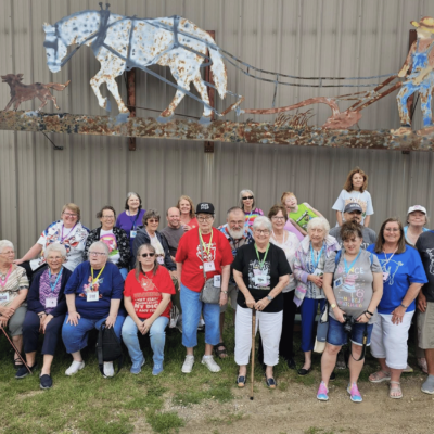 Happy Pig Collector Club gathering in Fairmont Minnesota for a group photo