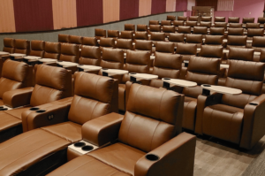 Inside view of Fairmont 5 Theatres with the reclining heated seats