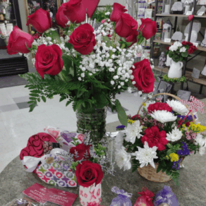 Floral Arrangement for Valentine's day at Dee's Floral in Fairmont