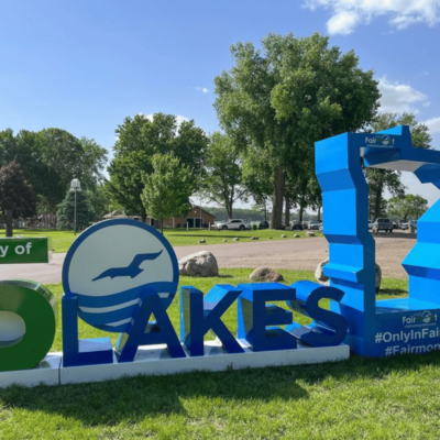 Visit Fairmont's 3D moveable letters at Gomsrud Park