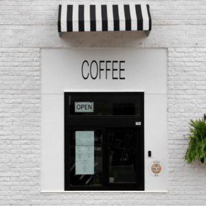 Indugle and co coffee widow in downtown fairmont