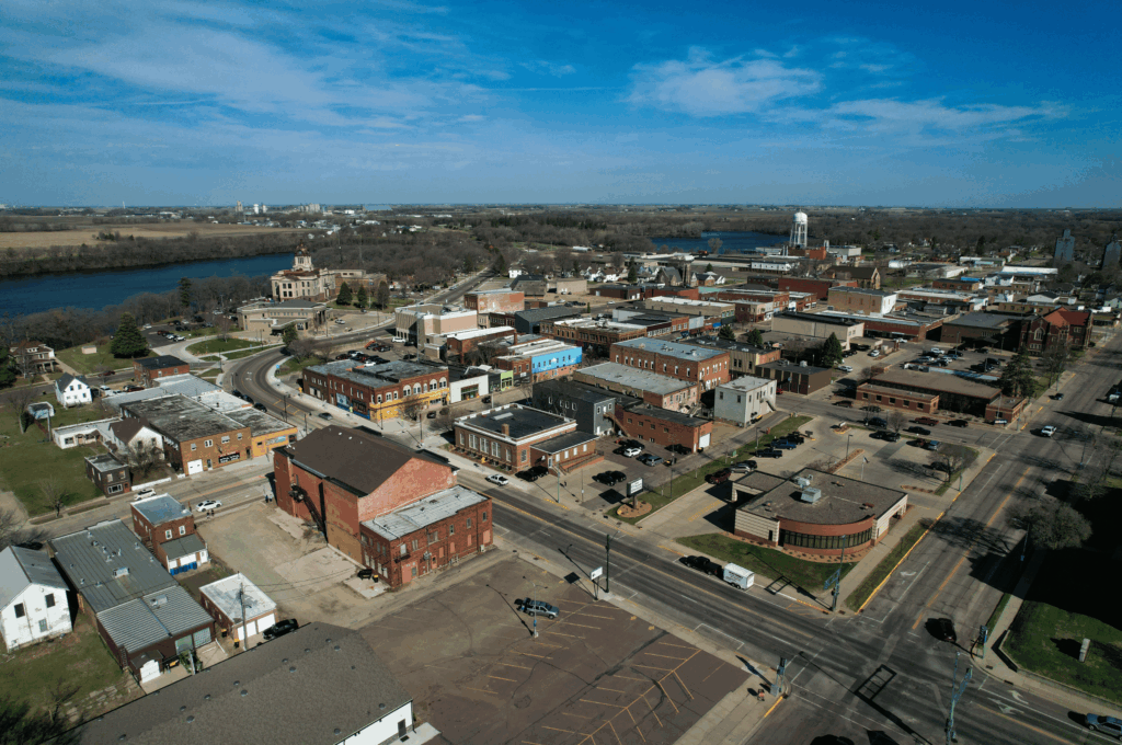 Downtown Fairmont, Minnesota in Spring