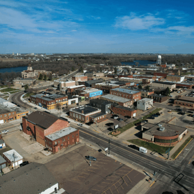 Downtown Fairmont, Minnesota in Spring