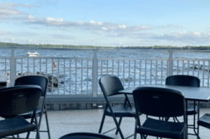 Outside view from the patio of the Channel Inn